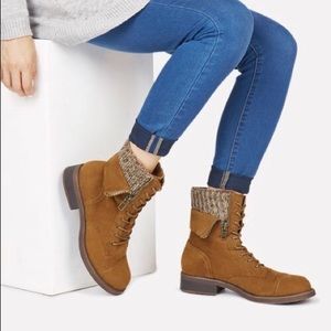JustFab Sarita Vegan Suede Foldover Boot Size 7.5